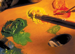 Yellow + blue = green
