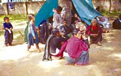 In the west, civilians are forced to march