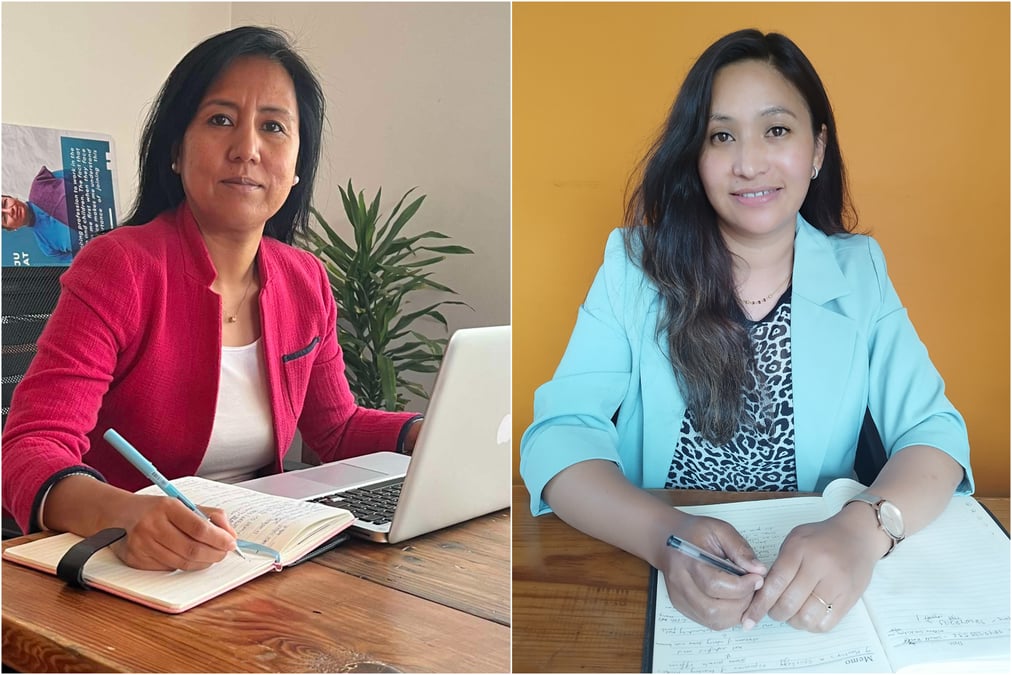 Pratibha Rajbhandari, CEO of NABIC and Srijana Pradhan, co-founder of Organic Online. Photos: NISHU JOSHI