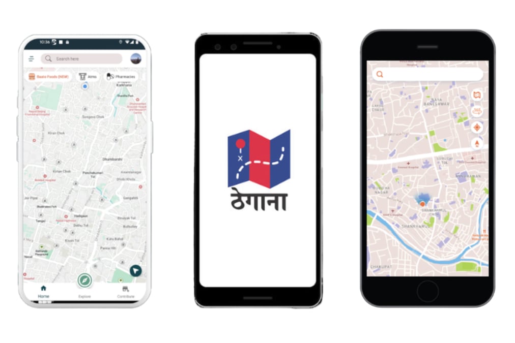 (from left to right) Baato, Thegana and Galli Maps