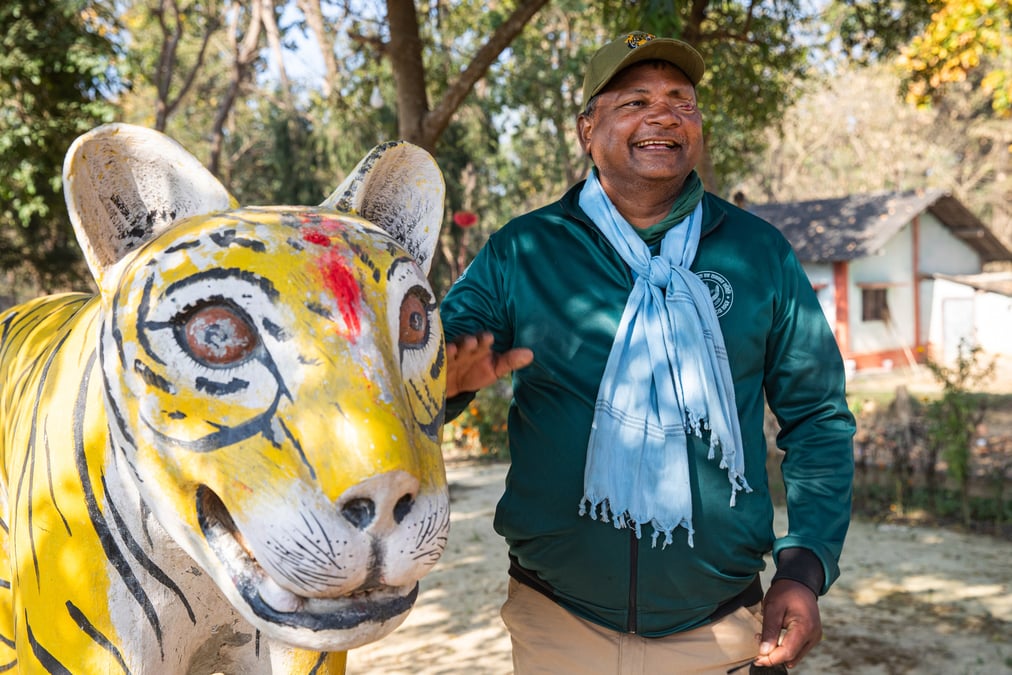 Bhadai Tharu lost his right eye in a tiger attack. Now, he is one of the foremost conservationists around Bardia National Park. Photo: Jana Ašenbrennerová