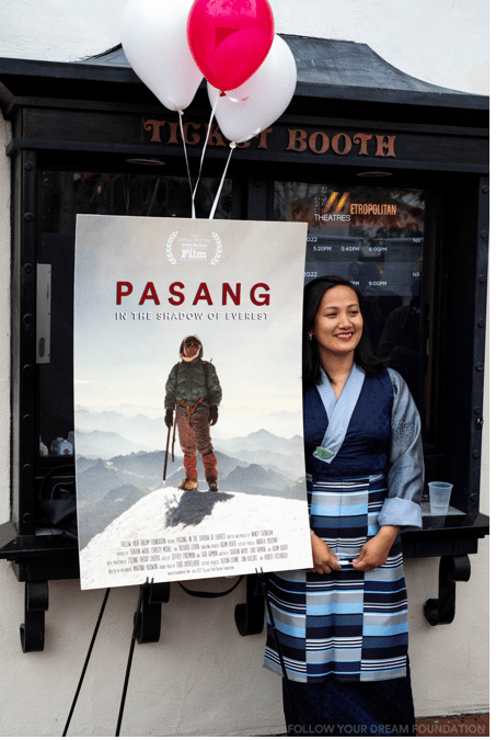 Dawa Futi Sherpa, daughter of Pasang Lhamu Sherpa, at the film's premier. Photos: PASANG LHAMU FOUNDATION.