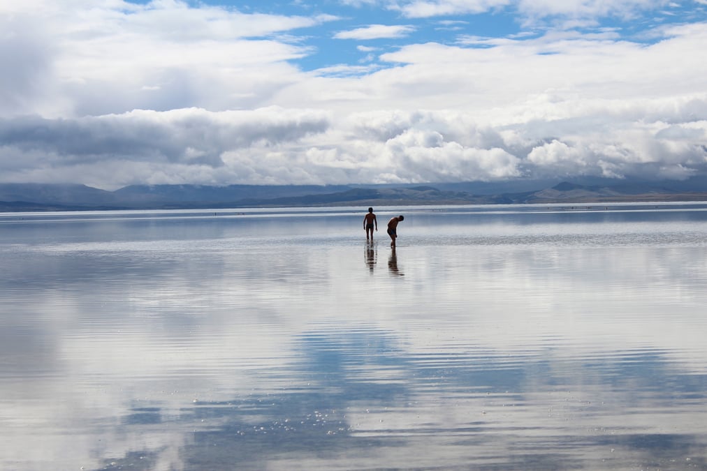 Pilgrims bathe in Lake Mansarovar. Photos: NABRAJ LAMA