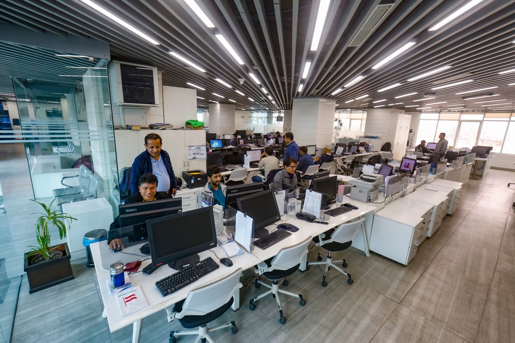 WORKING JOURNALISTS: The busy newsroom of Kantipur on 1 May Labour Day. The lines between mass media and social media are getting blurred. Photo: GOPEN RAI