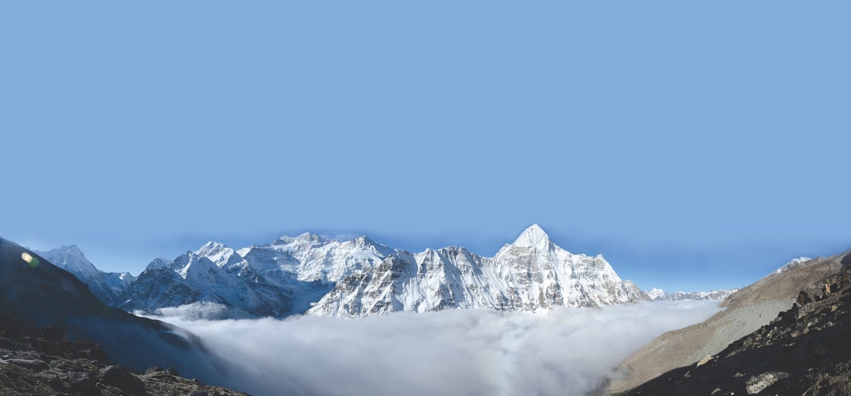 The imposing Kangchenjunga massif as seen from the North Base Camp region. All photos: ALTON C BYERS