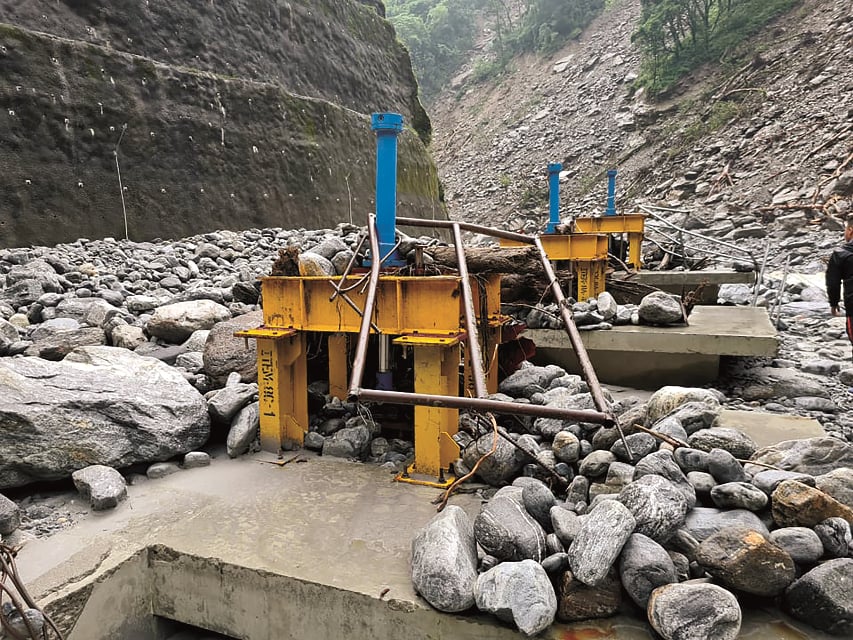 The headworks of Nepal's most expensive infrastructure project on the Melamchi were damaged in a debris flow caused by heavy rain on melted glacial deposits in July 2021. The COP28 meeting in November will have to discuss addressing loss and damage from climate breakdown. Photo: SHIVA BASKOTA