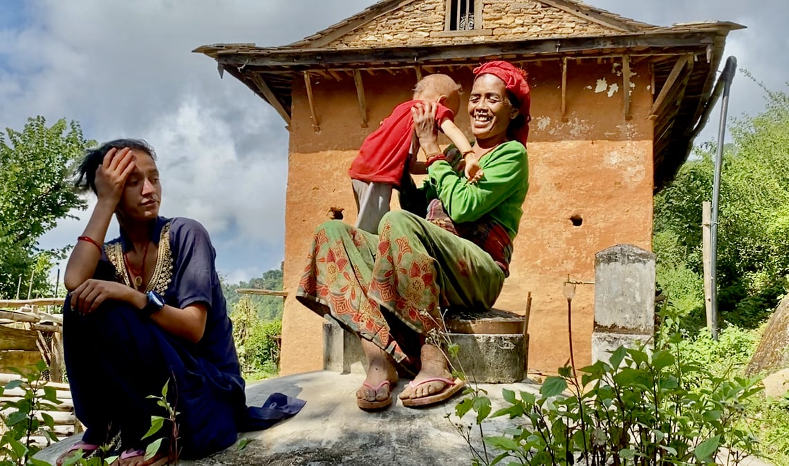 Sushila Bohora's sister-in-law Yamuna Budathoki and their mother-in-law Deuma Budathoki with Yamuna's child. ALL PHOTOS: MARTY LOGAN