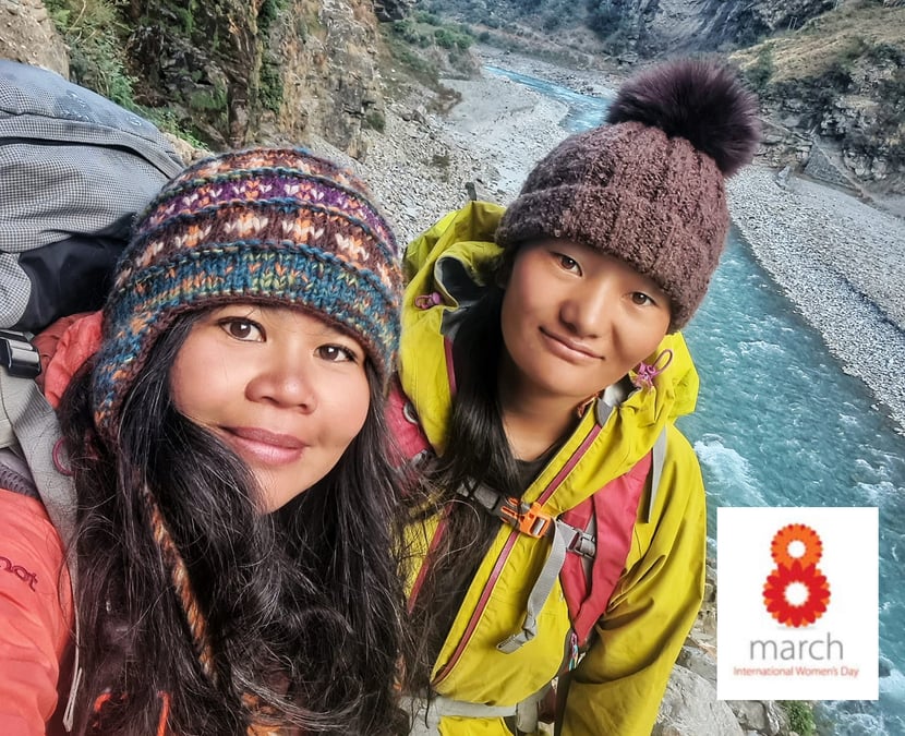Marinel de Jesus (left), with Mingmar Dolma Sherpa trekked the Tsum Valley last December ahead of the GHT. All photos courtesy of: MARINEL DE JESUS