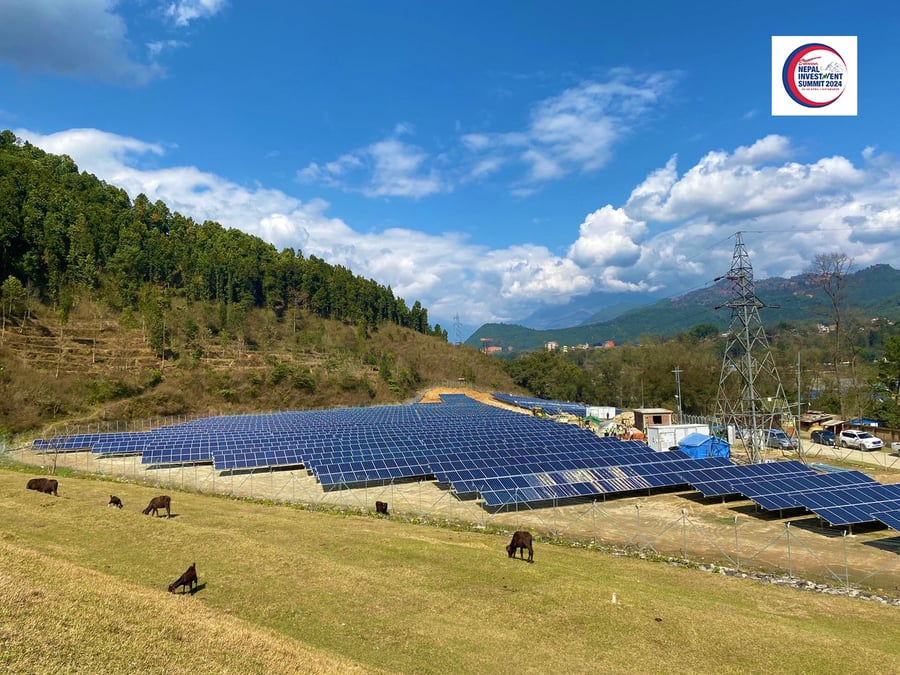 This 25MW solar electricity plant in Nuwakot was commissioned by the Nepal Electricity Authority (NEA) and built by the Chinese company Risen Energy which is facing delays with two larger plants in the Tarai to generate 250MW. Photo: NEA