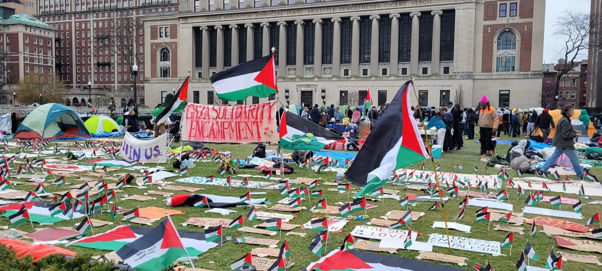 Scenes of the reinstated Gaza Solidarity Encampment at Columbia University on its fourth day on 20 April 2034. Photos: WIKIPEDIA