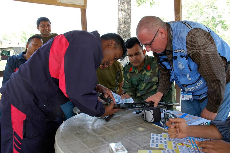 Maoist guerrillas at UNMIN demobilisation camp in 2007 in Ilam. Photo: UN