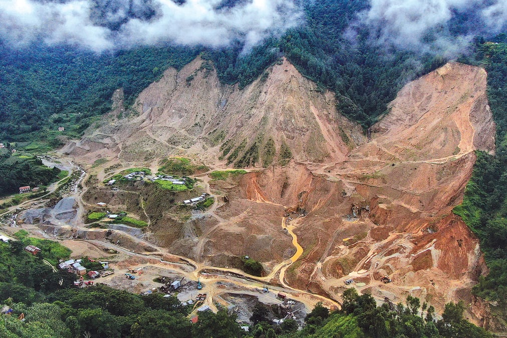 Lele Valley is gouged out by quarries along the Nakkhu Khola watershed. Photo: GOPEN RAI
