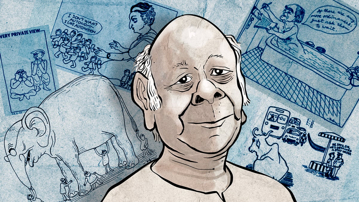 An illustration of Abu Abraham by Manjul at Newslaundy.