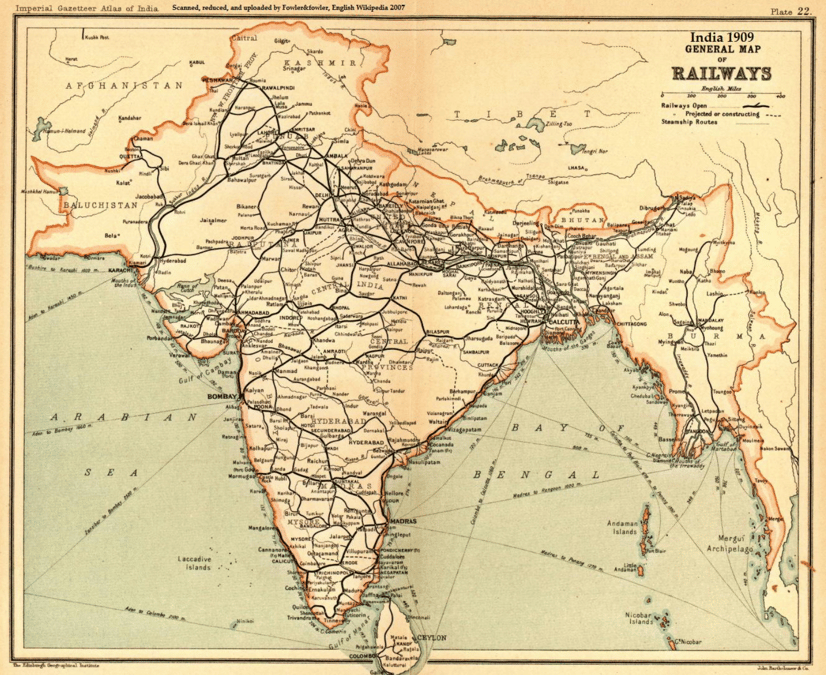 CHOO-CHOO: British India's railway map of 1909.