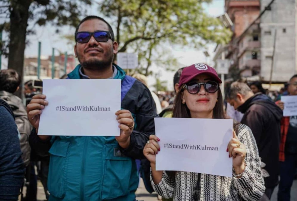 People take to streets in Kathmandu Mandala to protest the dismissal of Kulman Ghising as the Executive Director of the Nepal Electricity Authority. Photos: SUMAN NEPALI