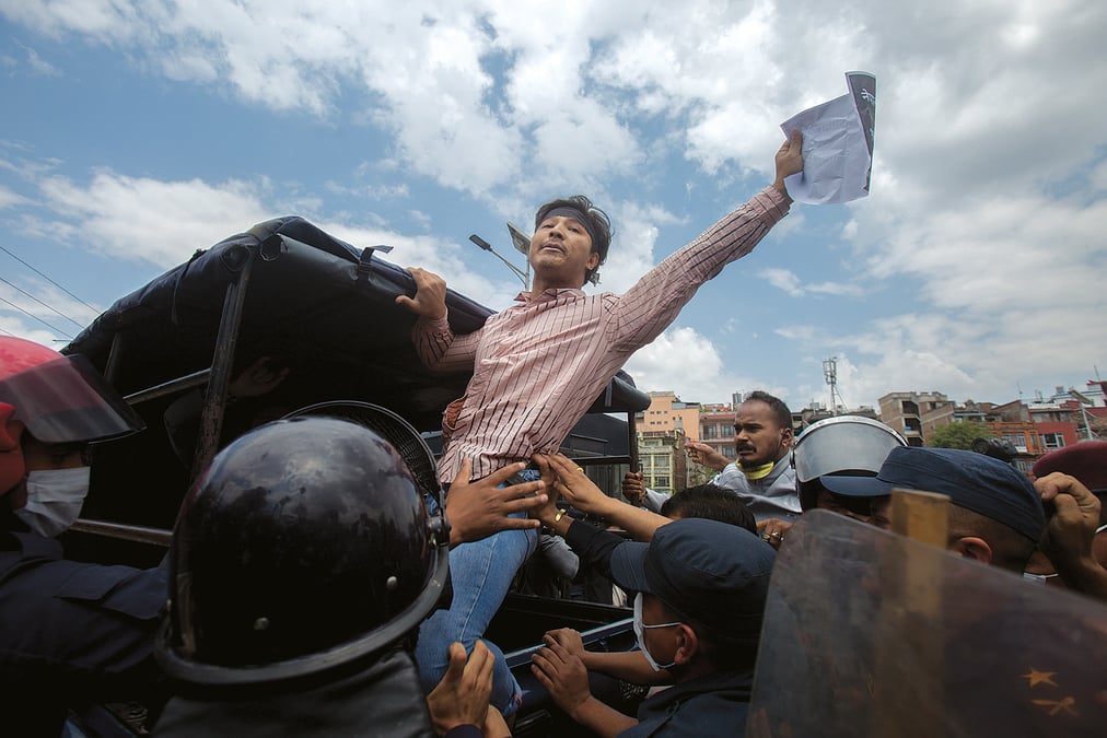 Demonstrations in Kathmandu against India's opening of a new link road to Mansarovar of Tibet via Nepal's Lipulek in 2020. Photo: BIKRAM RAI/ NT ARCHIVE