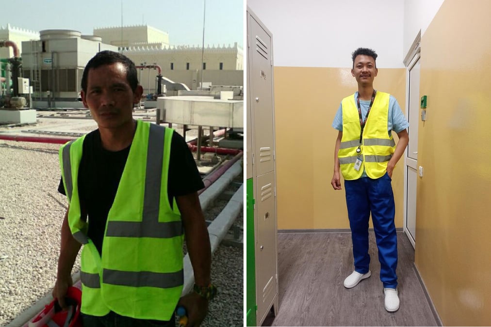 Surya Bahadur Dong (Father) when he worked in Qatar | Anil Gole (Son) who now works in Romania.