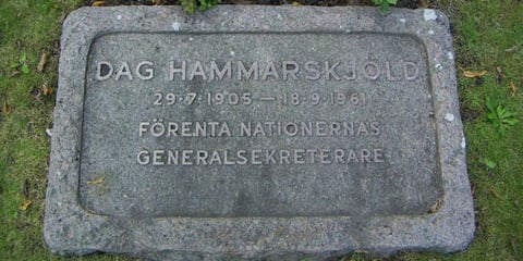 At Dag Hammarskjöld’s grave, 65 years later