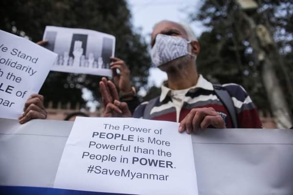 Nepalis show solidarity with Burma protesters
