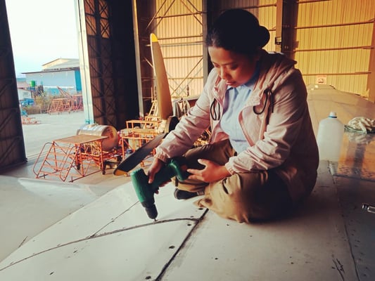 Shattering stereotypes in a hangar