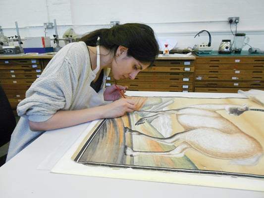 An antelope and an artist