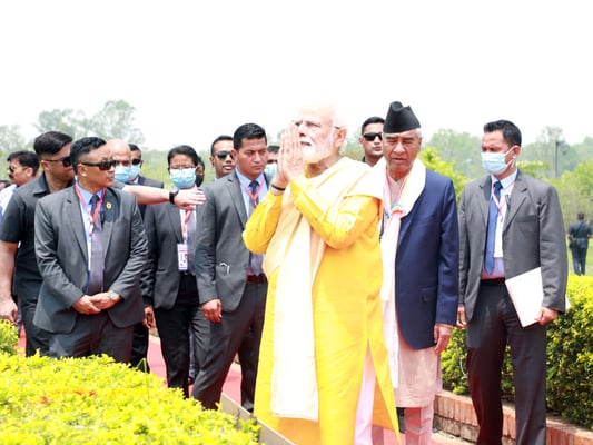 Deuba and Modi meet in Lumbini