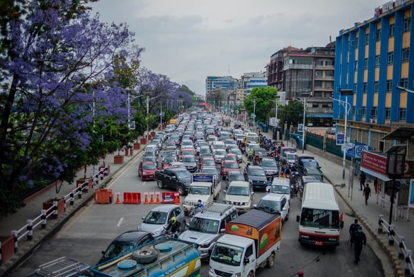 Traffic jam again in Kathmandu