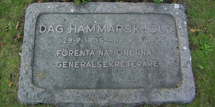 At Dag Hammarskjöld’s grave, 65 years later