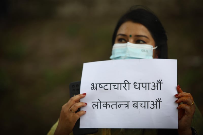 Brihat Nagarik Andolan, an alliance of civil society members organised a demonstration in Kathmandu on Wednesday demanding action against all those involved in the fake Bhutanese refugee scam. Photos: GOPEN RAI